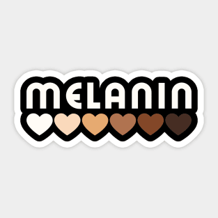 Melanin, hearts, afro, black woman, African American, Black Girl Magic Sticker